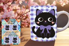 Charming Watercolor Cat Mug Wrap PNG Product Image 1