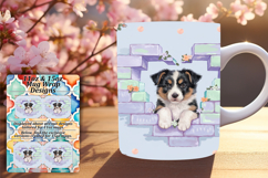 Elegant 15oz Mug Wrap Png Artwork , Cute Dog Product Image 1