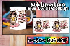 Happy dreams 11oz 15oz sublimation wrap, Valentines Cat Product Image 1