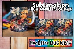 Abstract Floral Harmony Mug Design 11oz/15oz Product Image 1
