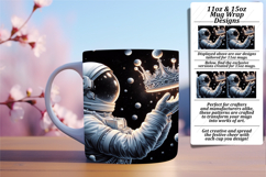 Trendy 11oz Mug Wrap Png Design , Astronaut Product Image 1