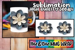 Vibrant 3D Blossom Mug Wrap - 11oz &amp; 15oz Sublimation Product Image 1