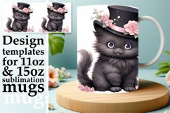 Spring Serenade Cat Watercolor Sublimation Wrap - Floral Fan Product Image 1