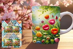 Bright 11oz Mug Wrap Png Artwork , Flower Product Image 1
