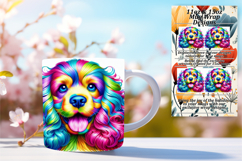 Trendy 11oz Mug Wrap Png Template , Dog Product Image 1