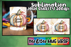 Bright horizons 11oz 15oz sublimation wrap, Pumpkin Watercol Product Image 1