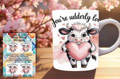 BEAUTIFUL PNG for 15oz Mug Wrap , Cute Cow Product Image 1