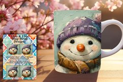 Cute Christmas Mug Wrap Snowman Winter Sublimation Product Image 1