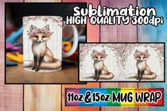 Spring Watercolor Animals and Flowers Mug Wrap | 11oz 15oz Product Image 1