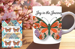 Delightful 15oz Mug Wrap Png Artwork , Butterfly Product Image 1