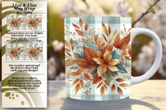 Sleek 11oz Mug Wrap Png Artwork , Autumn Flower Product Image 1