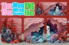 Spooky Mug Wrap - Halloween Ghost 11oz 15oz Product Image 1