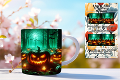 Modern 11oz Mug Wrap Png Template , Horror Halloween Product Image 1
