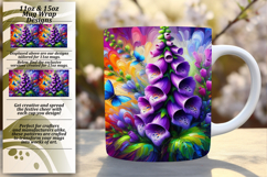 Glamorous 15oz Mug Wrap Png Design , Flowers Product Image 1