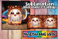 Inspiring mornings 11oz 15oz sublimation wrap, 3D Cute Ghost Product Image 1