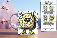 Glamorous 15oz Mug Wrap Png Design , Monster Product Image 1