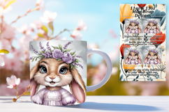 RICH 11oz Mug Wrap PNG Design , Cute Bunny Product Image 1