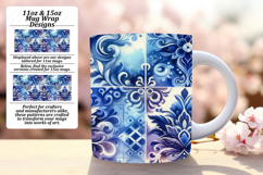 Unique 15oz Mug Wrap Png Artwork , Watercolor Patter Product Image 1