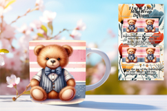 Sophisticated 15oz Mug Wrap Png , Teddy Bear Product Image 1