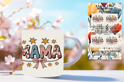 Floral 15oz Mug Wrap Png Design , Mama Product Image 1