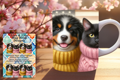 Creative 11oz Mug Wrap Png Artwork , Dog and cat Product Image 1