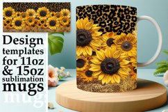 Blossom Leopard Glitter Mug Sublimation Product Image 1