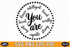 You are Brave Loved Worthy Strong SVG | SVG Cut files Product Image 1