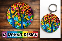 Stunning Stained Glass Tree Wrap for PNG Round Design Product Image 1
