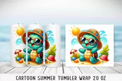 Summer cartoon Tumbler Wrap|PNG, 20 oz. Product Image 3