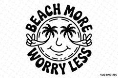 Beach More Worry Less svg | Summer Svg | Svg Cut Files Product Image 1