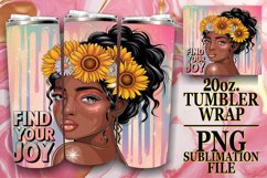 Joyful journeys 20oz tumbler wrap, Afro Woman Product Image 1
