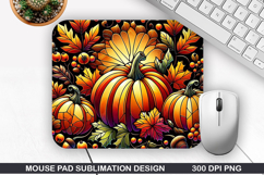 Pumpkin Mouse Pad Sublimation, Halloween Mouse Pad PNG Product Image 1