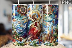 Watercolor Christmas Tumbler Wrap - High Quality 300 Dpi Product Image 1