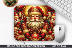 Santa Mouse Pad Sublimation, Christmas Mouse Pad PNG Design Product Image 1