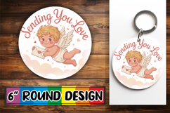 Enchanted Keychain Circle Design PNG, Cupid Product Image 1