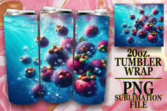 Cozy Dreams 20oz tumbler wrap, 3D Fruits Product Image 1