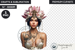 Royal Lotus Princess Fantasy Goddess Floral Clipart Product Image 1