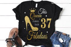 37th birthday svg, Queen Birthday 37th Svg, 37th Birthday sv Product Image 2