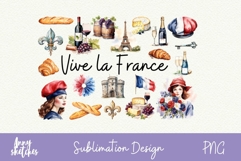 Vive La France French Patriotic Sublimation Design Paris PNG Product Image 2