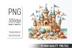 Summer Clipart PNG Bundle, Beach Clipart Design Product Image 7