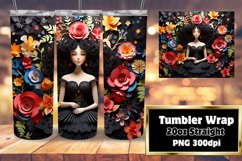 Black Woman's Portrait 3D Tumbler Wrap 20oz Product Image 1