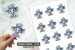 Cute elephant sticker, cartoon elephant sticker png Product Image 1