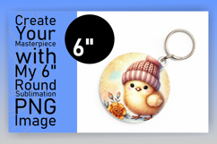 Elegant Keychain Round PNG Artwork , Cute Animals Product Image 1