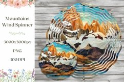 3D Mountains Wind Spinner, Nature Sublimation Wind Spinner Product Image 1