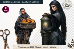 Gothic Witch Mystic Alchemy Clipart, Autumn Apothecary PNG Product Image 1