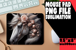 CHEERFUL MOUSE PAD SUBLIMATION PNG, Horse Product Image 1