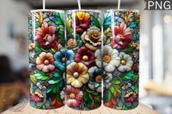 Embroidered Flowers Tumbler Wrap - High Quality 300 Dpi Product Image 1