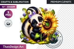 Enchanted Woodland Animal &amp; Sunflower Clipart PNG Product Image 1