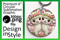 Creative Round Design Keychain Template , Sweet Animals Product Image 1