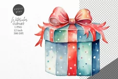 Christmas clipart, Gift box clipart, Winter clipart Product Image 1